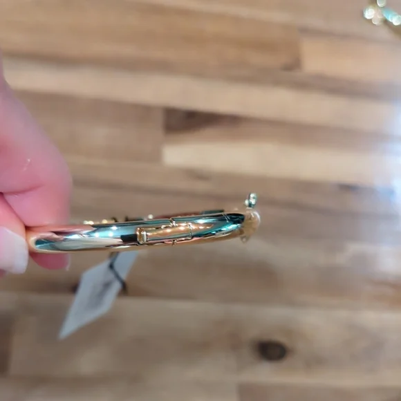 Coach Gold Tone Bangle Bracelet with C Charm - Picture 5 of 7